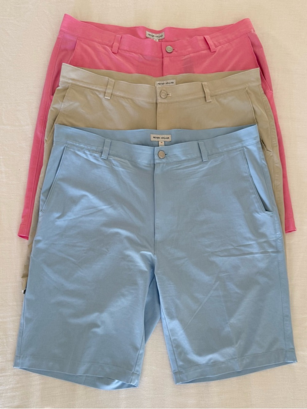 Set of 3 Peter Millar Shackleford Performance Shorts, 10” Inseam, Men’s 36